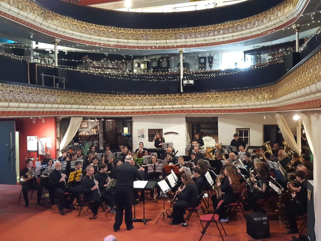 Orchestra playing in the museum